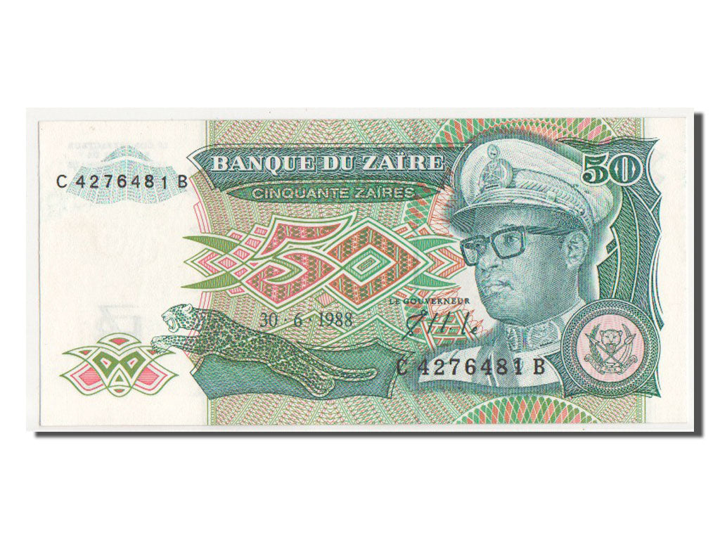 Banknot, Zaire, 50 Zaïres, 1988, UNC(64)