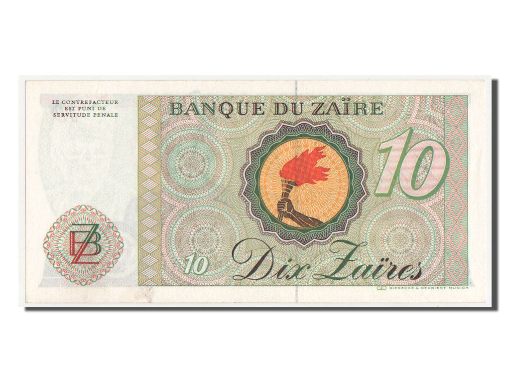 Billete, 10 Zaïres, 1982, Zaire, SC+
