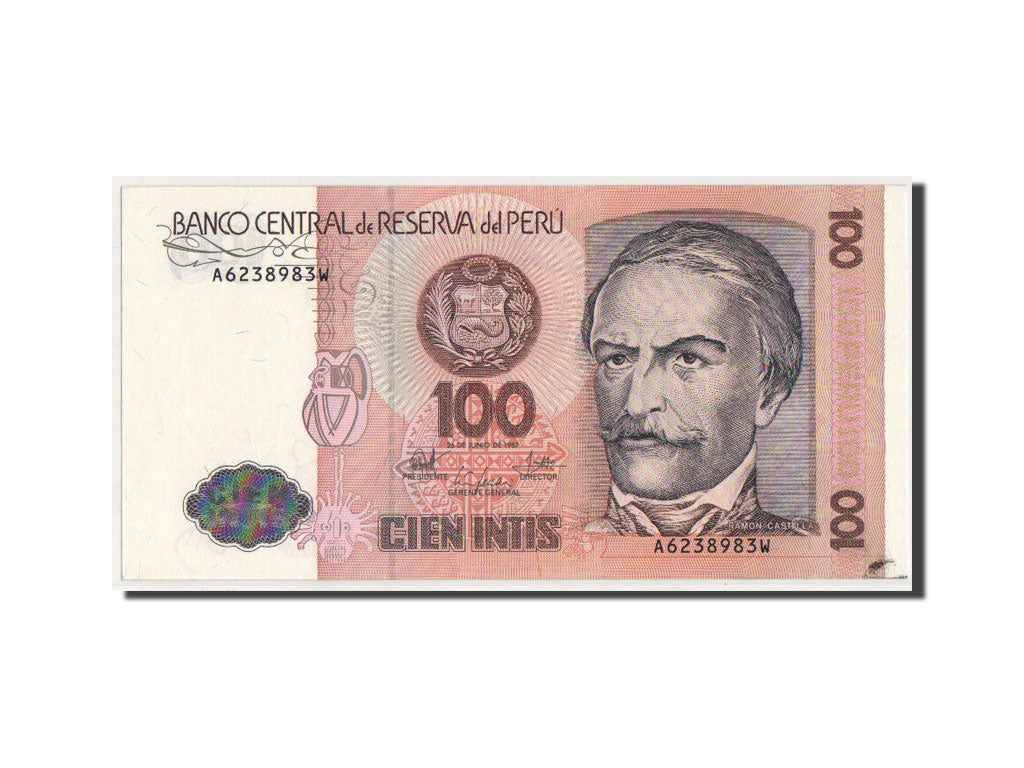 Banconote, Perù, 100 Intis, 1987, SPL+