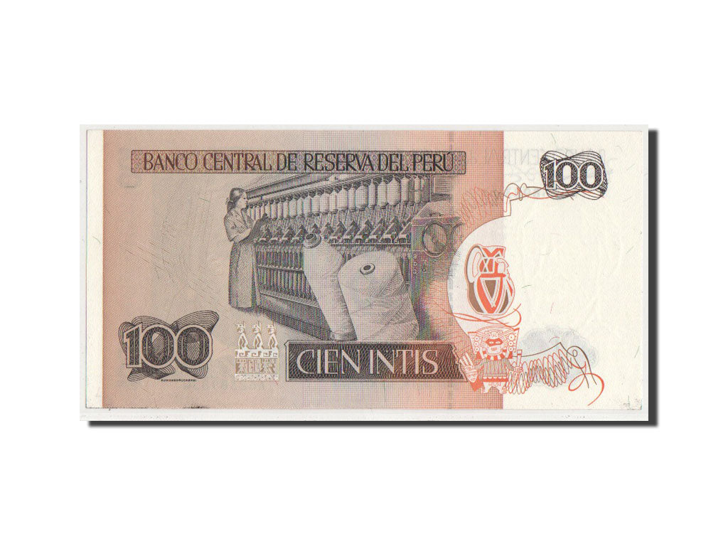 Banconote, Perù, 100 Intis, 1987, SPL+