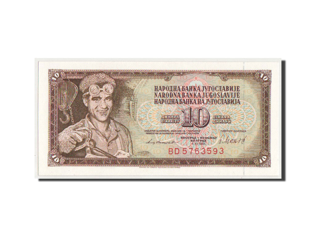 Banconote, Iugoslavia, 10 Dinara, 1981, SPL+