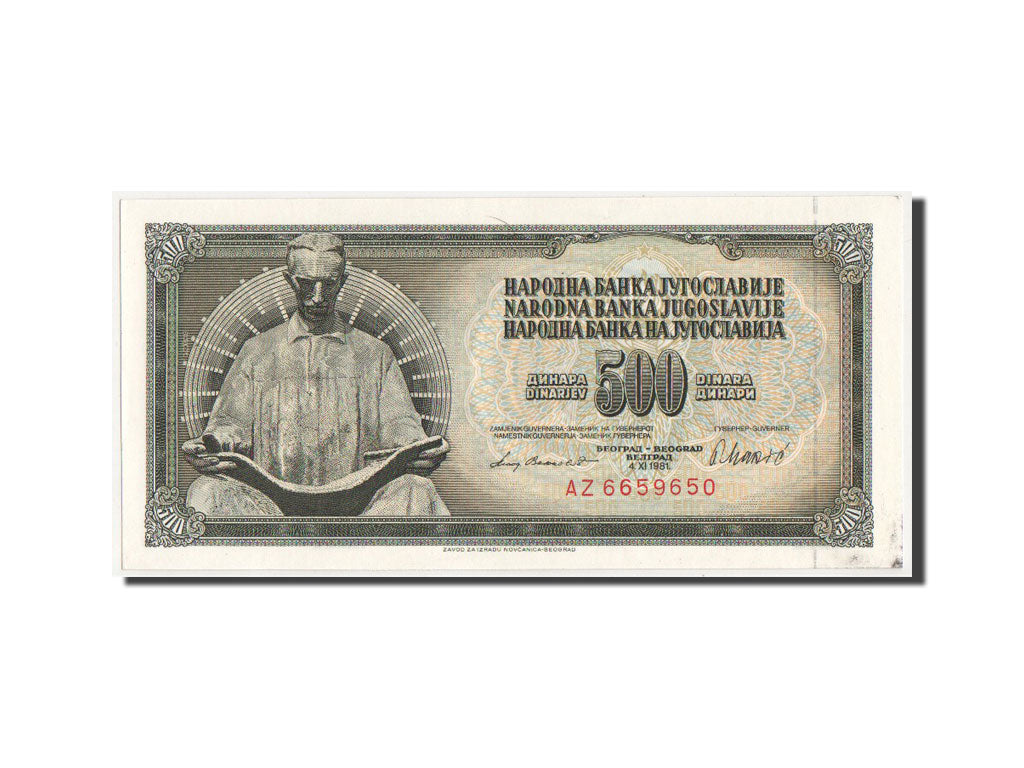Banconote, Iugoslavia, 500 Dinara, 1981, SPL+