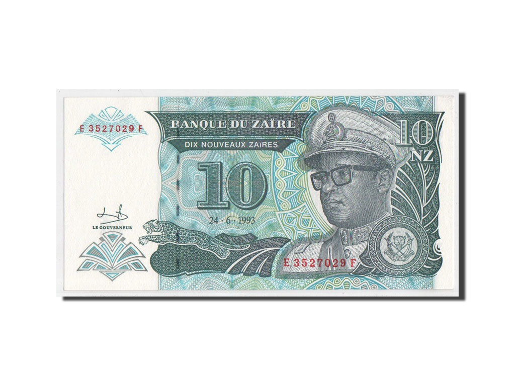 Banknot, Zaire, 10 Nouveaux Zaïres, 1993, UNC(64)