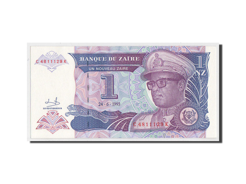Biljet, Zaïre, 1 Nouveau Zaïre, 1993, SPL+