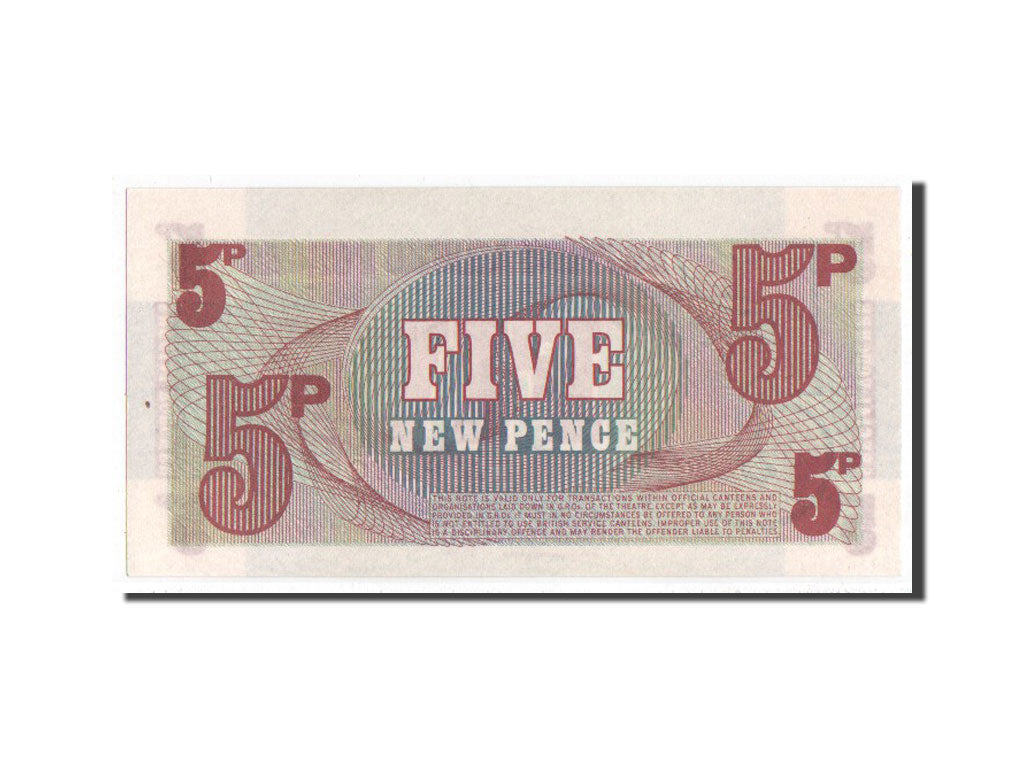 Biljet, Groot Bretagne, 5 New Pence, SPL+