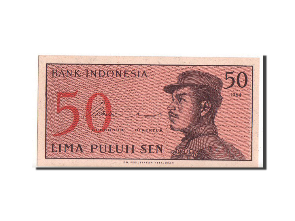 Banconote, Indonesia, 50 Sen, 1964, SPL+
