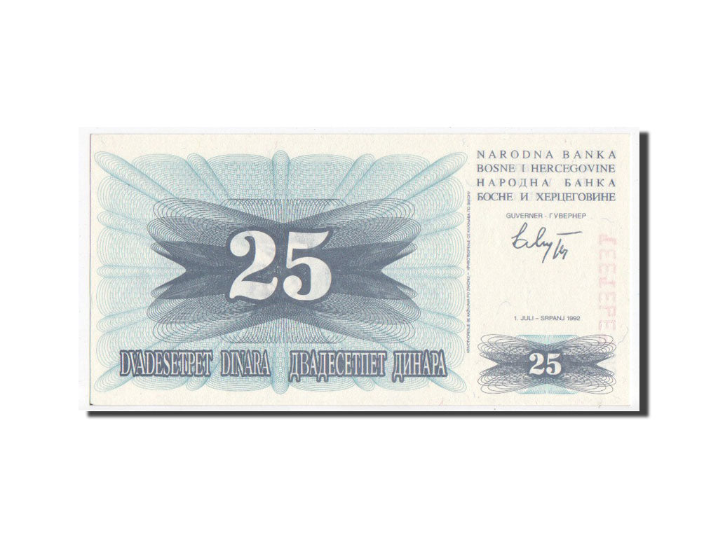 Banknote, Bosnia - Herzegovina, 25 Dinara, 1992, UNC(64)