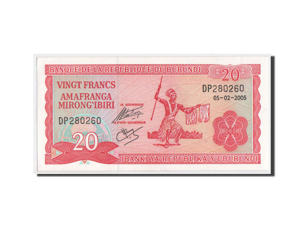 Billete, 20 Francs, 2005, Burundi, SC+
