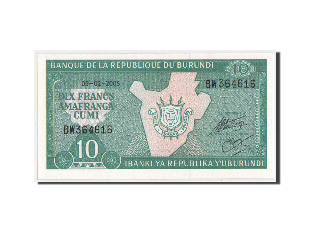 Banknote, Burundi, 10 Francs, 2005, UNC(64)