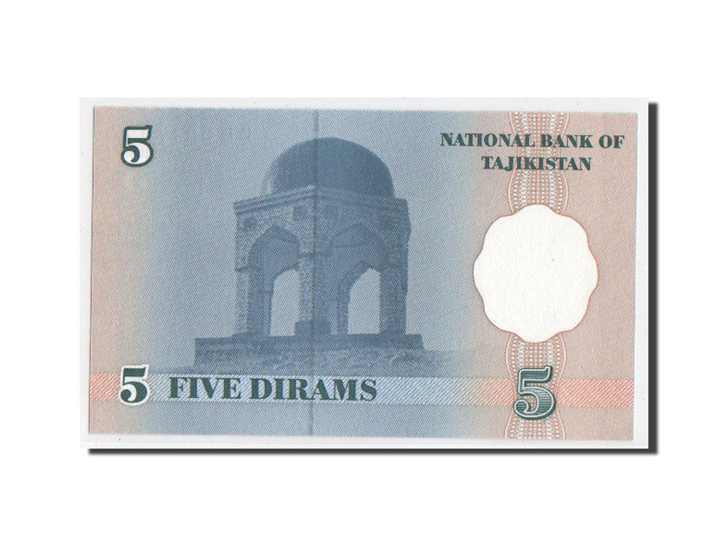 Biljet, Tajikistan, 5 Diram, 1999, SPL+