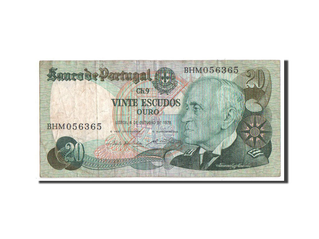 Banknote, Portugal, 20 Escudos, 1978, EF(40-45)
