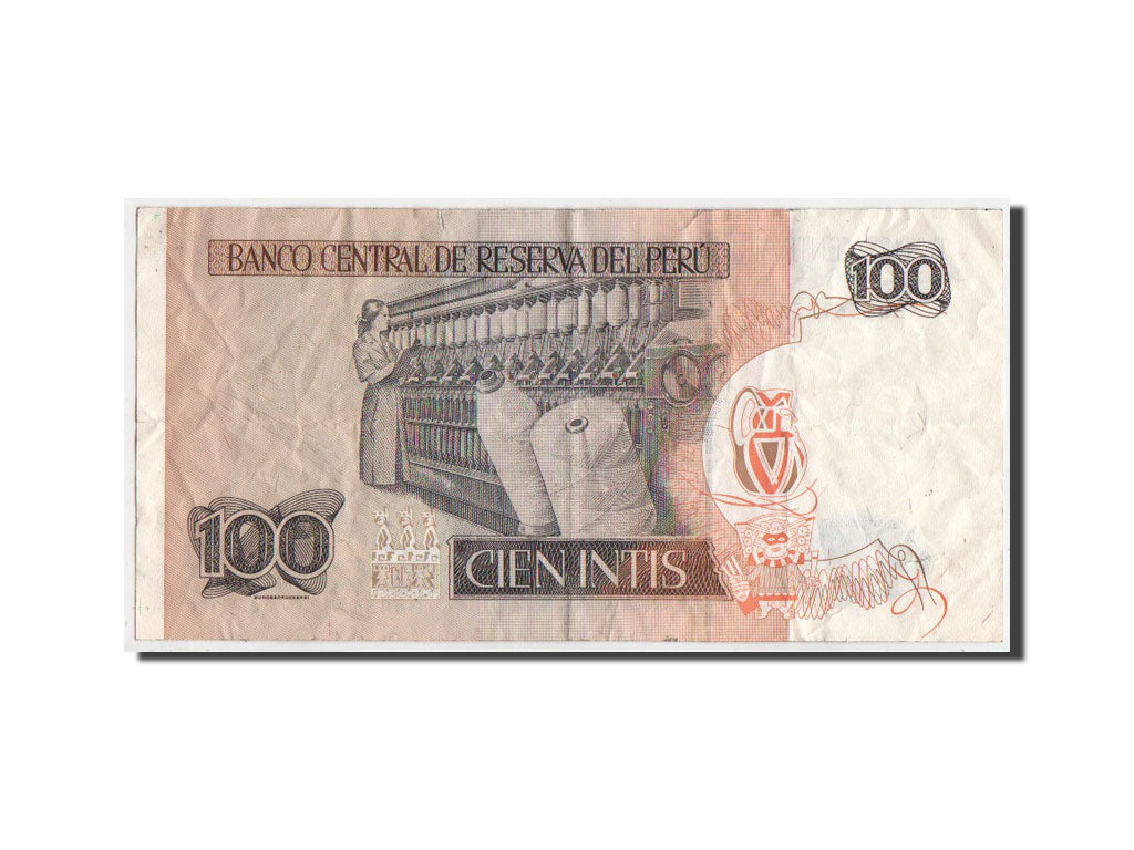 Banconote, Perù, 100 Intis, 1987, MB+