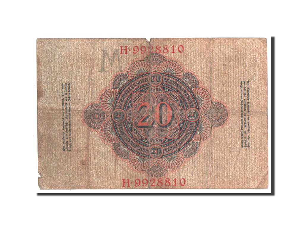 Banknot, Niemcy, 20 Mark, 1910, VF(20-25)