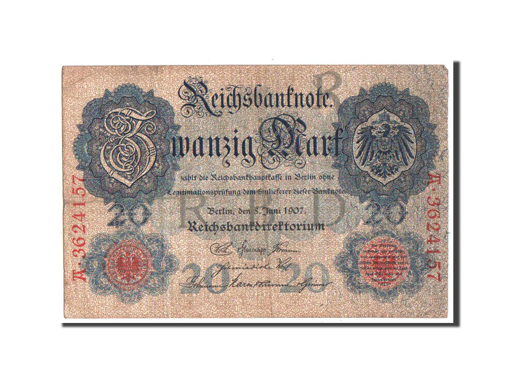 Banknote, Germany, 20 Mark, 1907, VF(20-25)