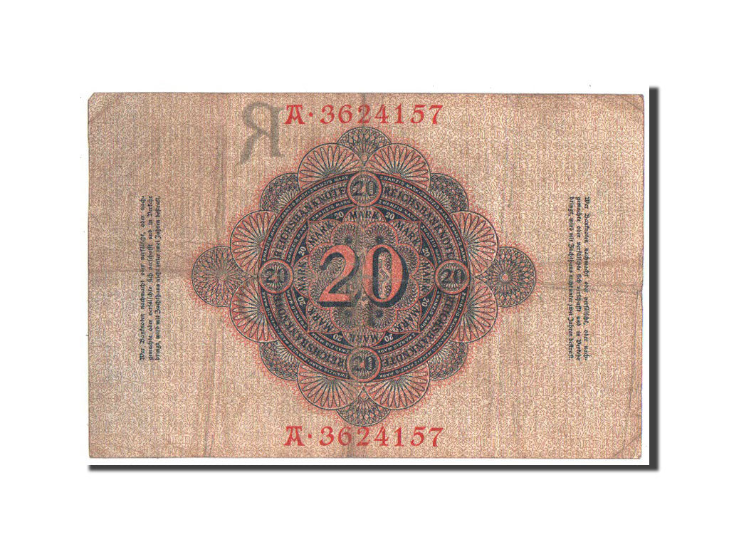 Banknote, Germany, 20 Mark, 1907, VF(20-25)