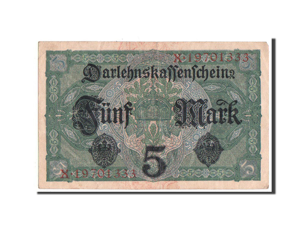Banconote, Germania, 5 Mark, 1917, BB