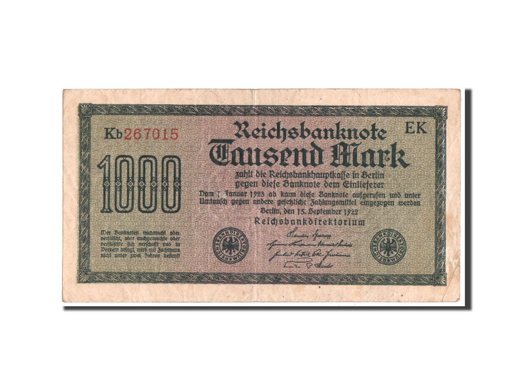 Banconote, Germania, 1000 Mark, 1922, BB