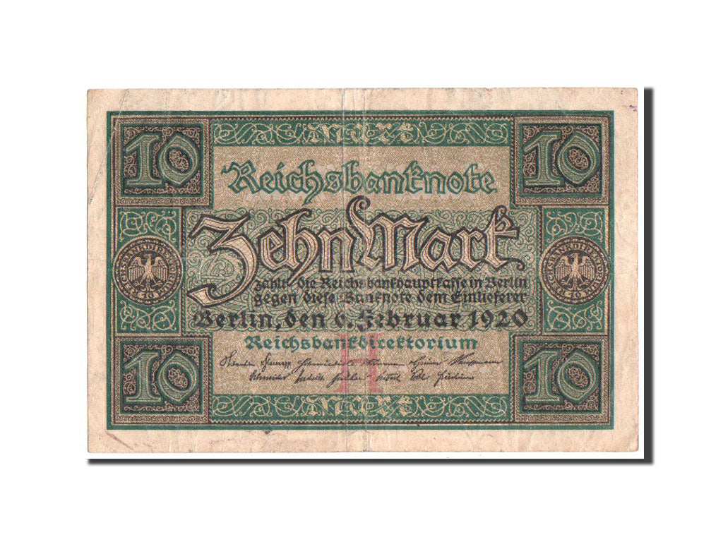 Banknote, Germany, 10 Mark, 1920, VF(20-25)
