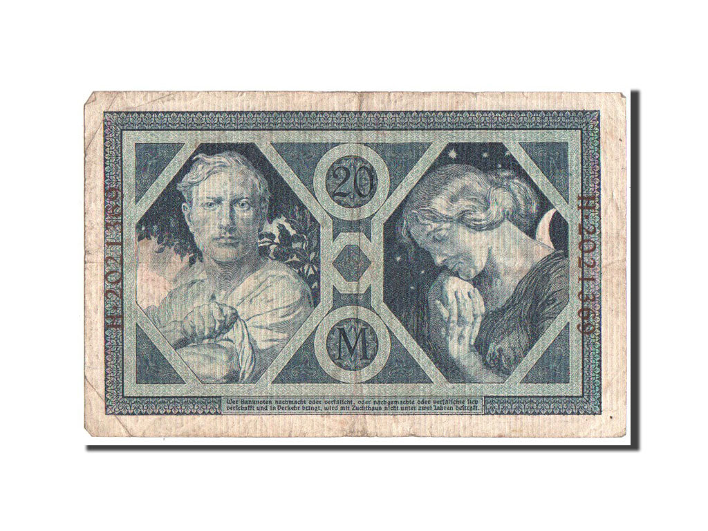 Banknote, Germany, 20 Mark, 1915, VF(20-25)