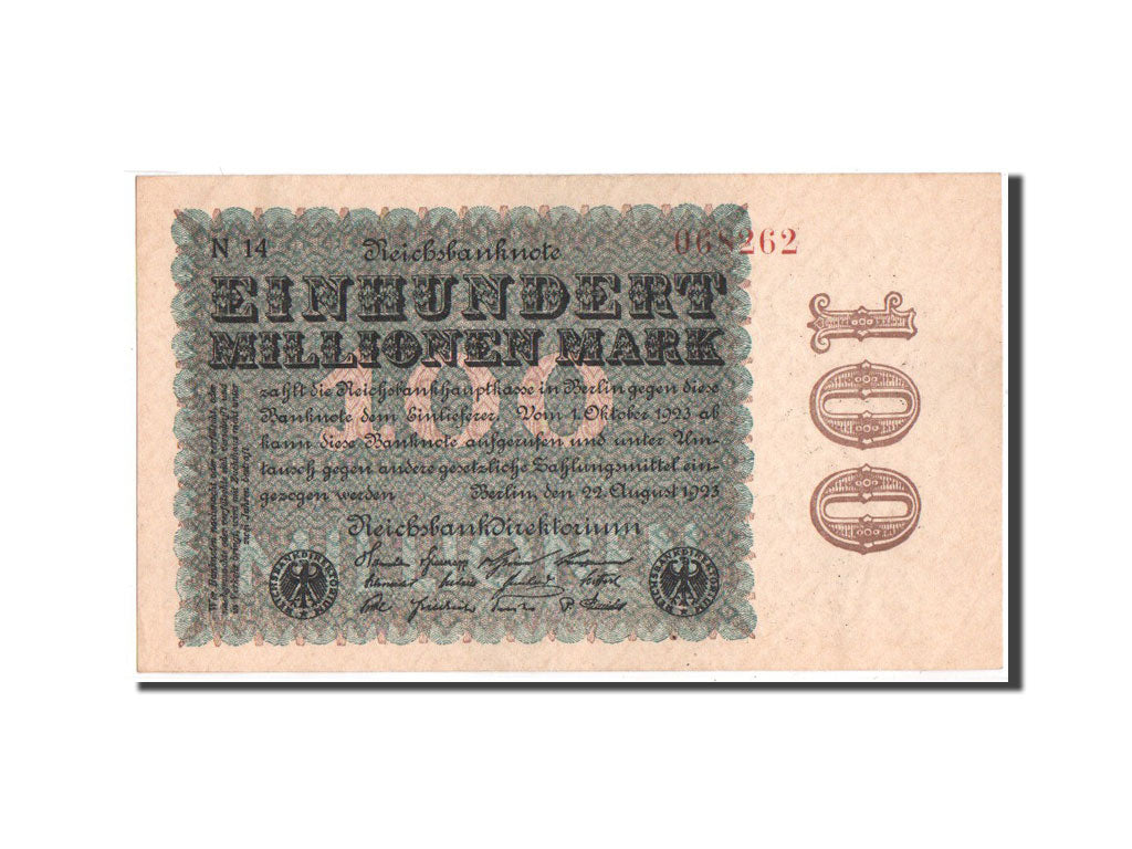 Billete, 100 Millionen Mark, 1923, Alemania, EBC