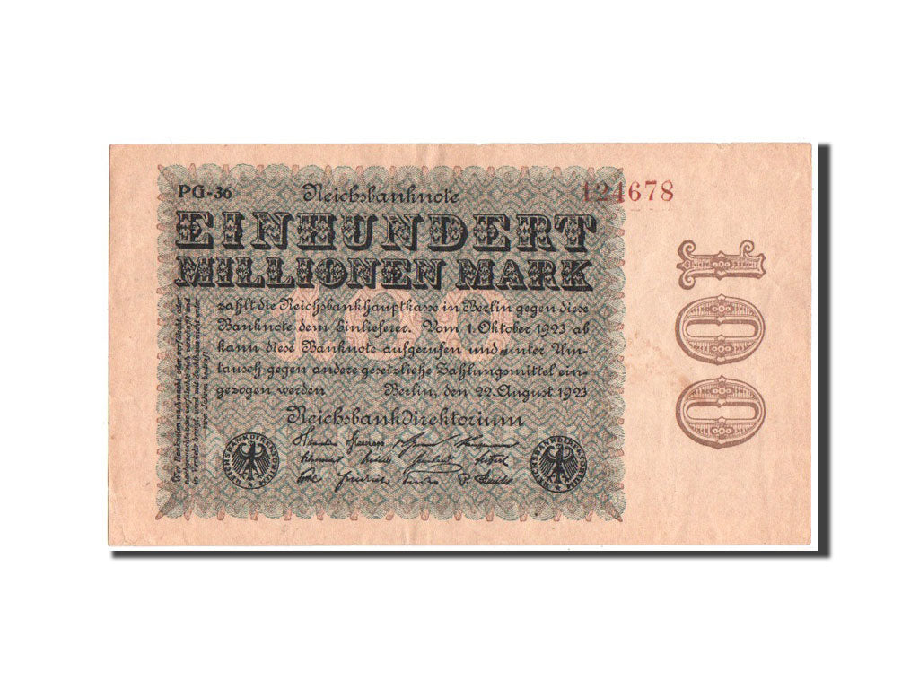 Banknote, Germany, 100 Millionen Mark, 1923, EF(40-45)