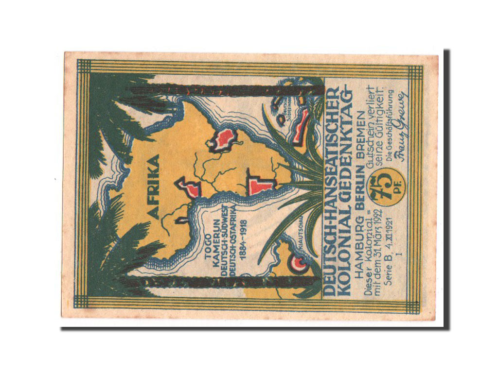 Banknote, Germany, Berlin Stadt, 75 Pfennig, 1921, AU(55-58), Mehl:88.3