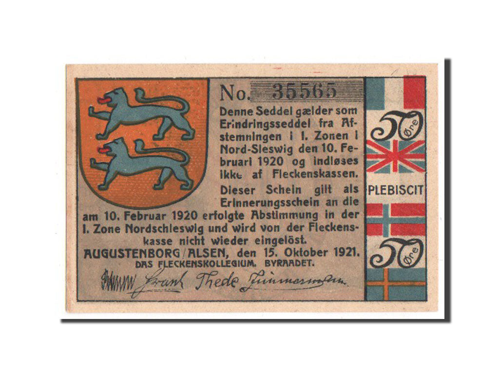 Banknote, Germany, Augustenburg, 50 Öre, 1921, UNC(63), Mehl:54.2