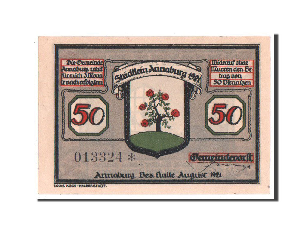 Banknote, Germany, Annaburg Stadt, 50 Pfennig, 1921, 1921-08-01, UNC(64)