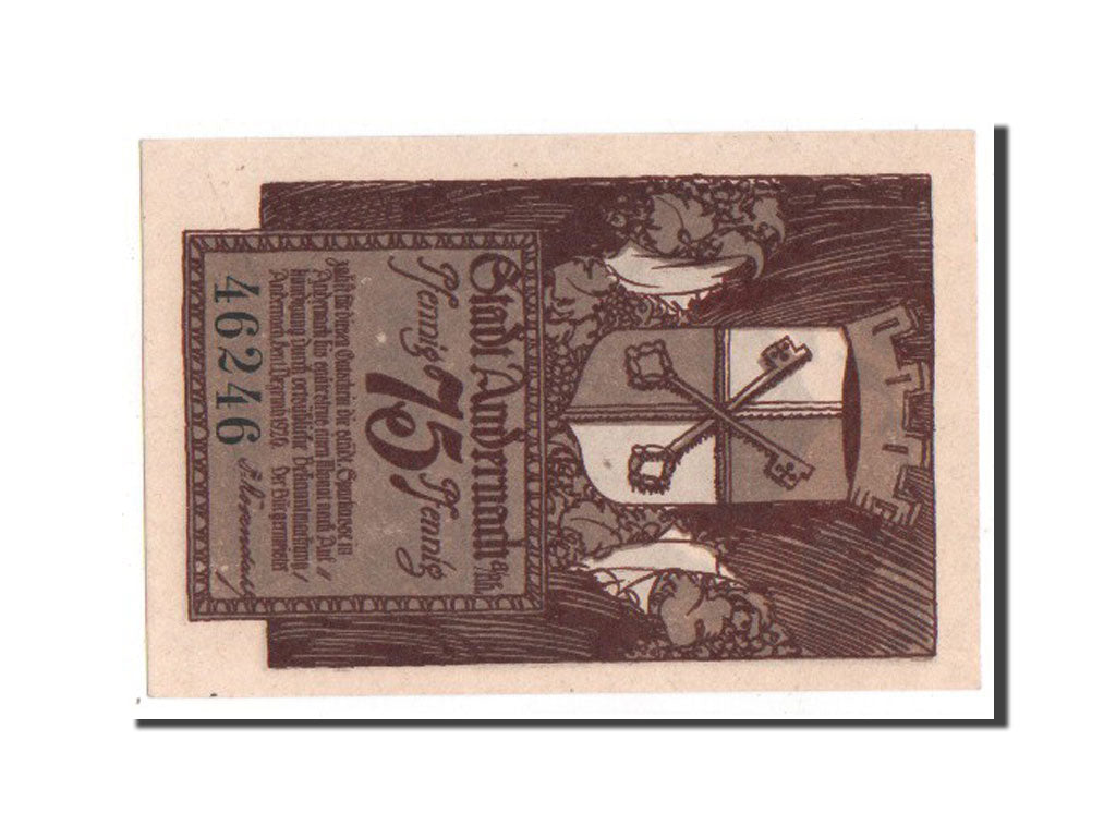 Banknote, Germany, Andernach, 75 Pfennig, 1920, UNC(64), Mehl:32.2a
