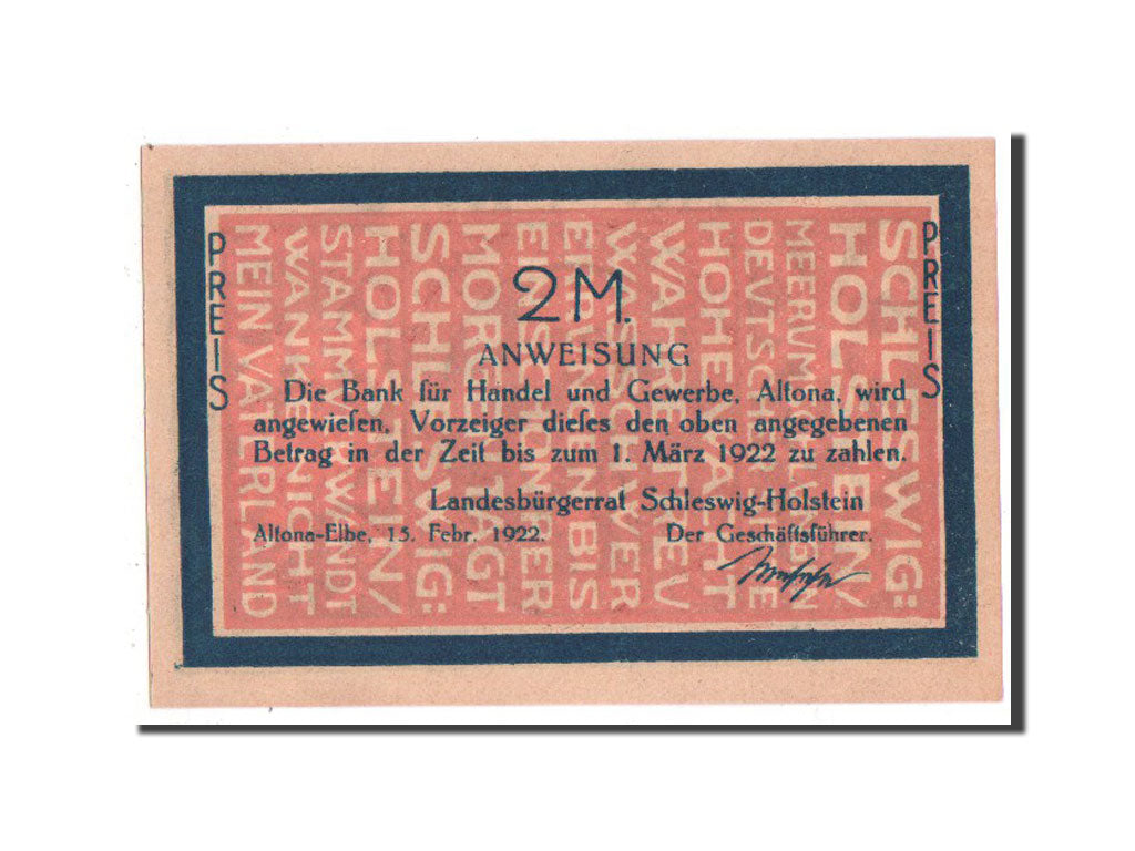 Banknote, Germany, Altona, 2 Mark, 1922, UNC(63), Mehl:29.1