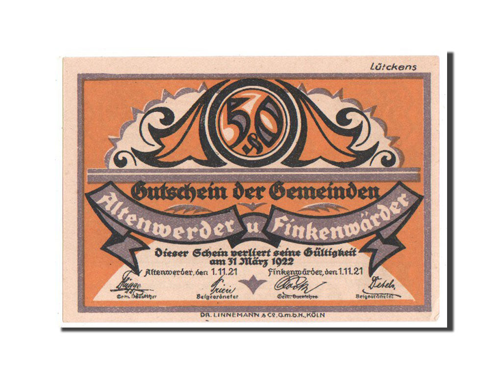 Banknote, Germany, Hannover, 50 Pfennig, 1921, UNC(63), Mehl:25.1b