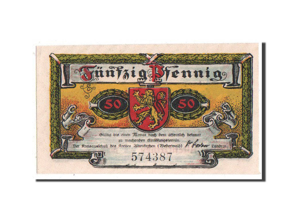 Banknote, Germany, Rheinland, 50 Pfennig, 1921, UNC(63), Mehl:24.1a