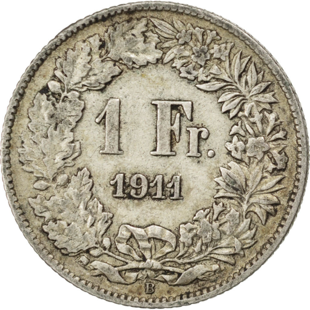 Coin, Switzerland, Franc, 1911, Bern, EF(40-45), Silver, KM:24