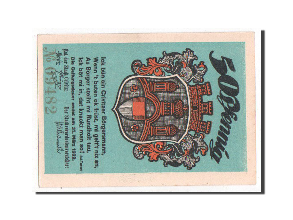 Banknote, Germany, Mecklenburg-Schwerin, 50 Pfennig, 1922, UNC(63), Mehl:247.1