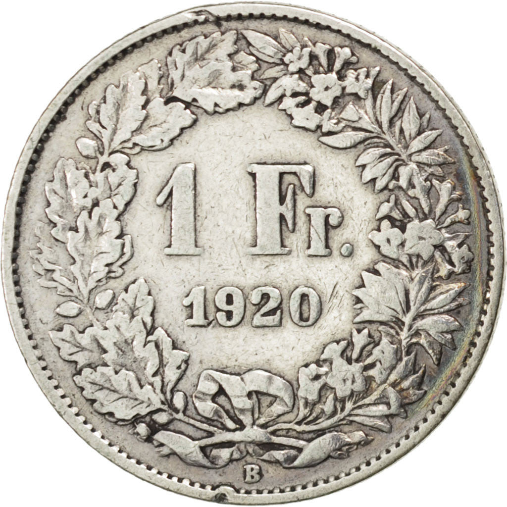 Coin, Switzerland, Franc, 1920, Bern, VF(30-35), Silver, KM:24