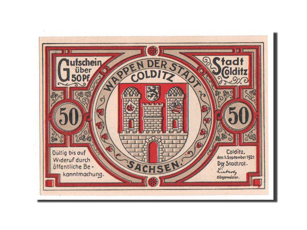 Banknote, Germany, Colditz Stadt, 50 Pfennig, 1921, UNC(65-70), Mehl:239.1