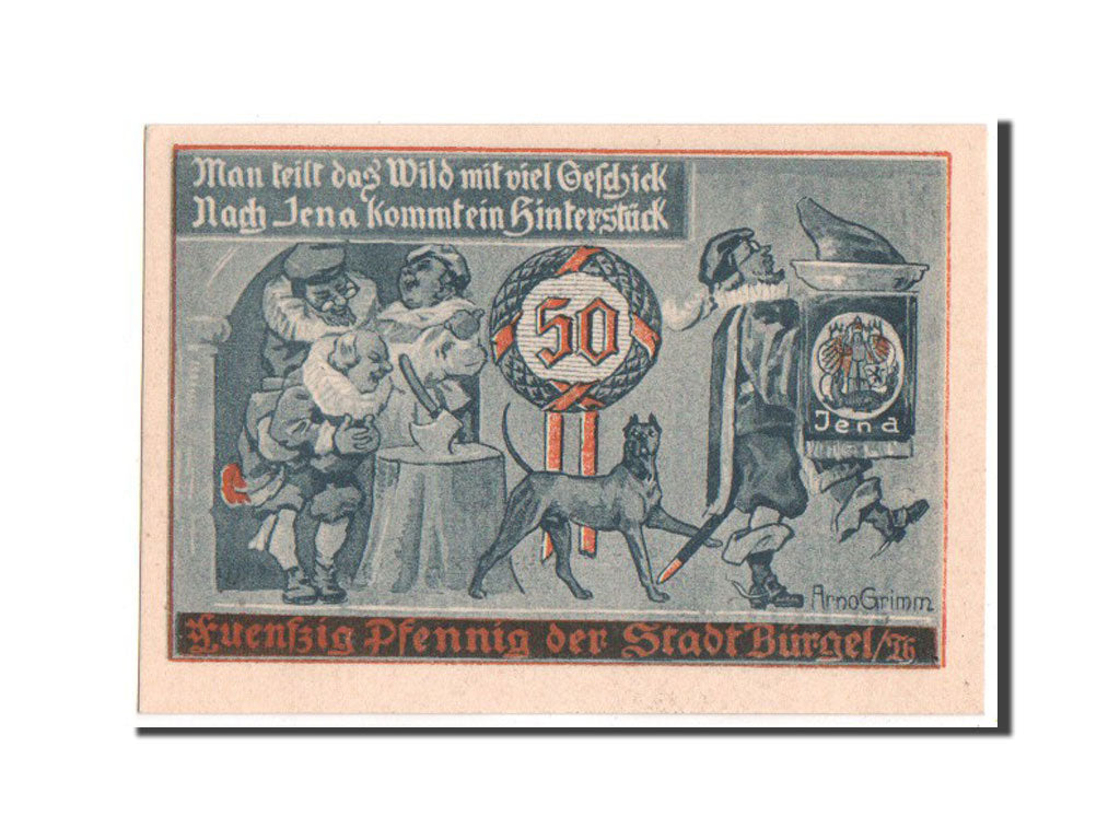 Billet, Allemagne, Burgel Stadt, 50 Pfennig, 1921, SPL+, Mehl:201.1a