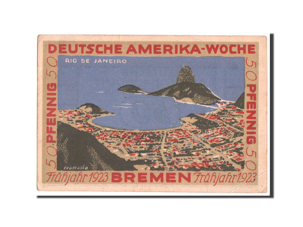 Banknote, Germany, Bremen Deutsche Amerika Woche, 50 Pfennig, 1923, UNC(60-62)