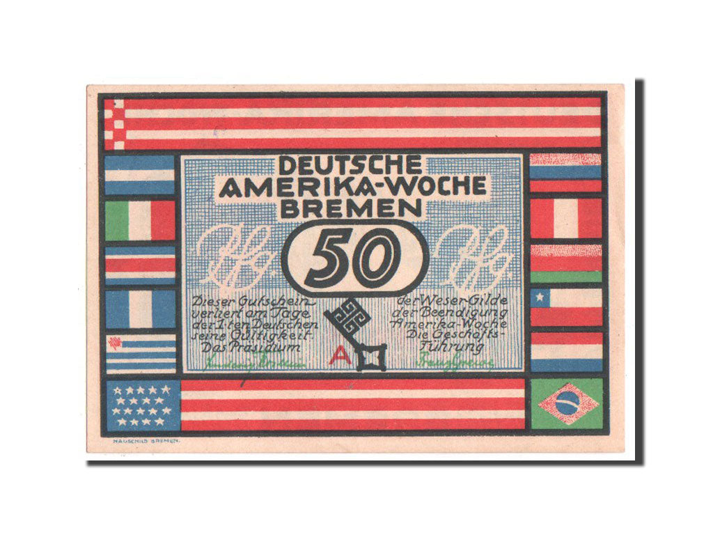 Banknote, Germany, Bremen Deutsche Amerika Woche, 50 Pfennig, 1923, UNC(63)