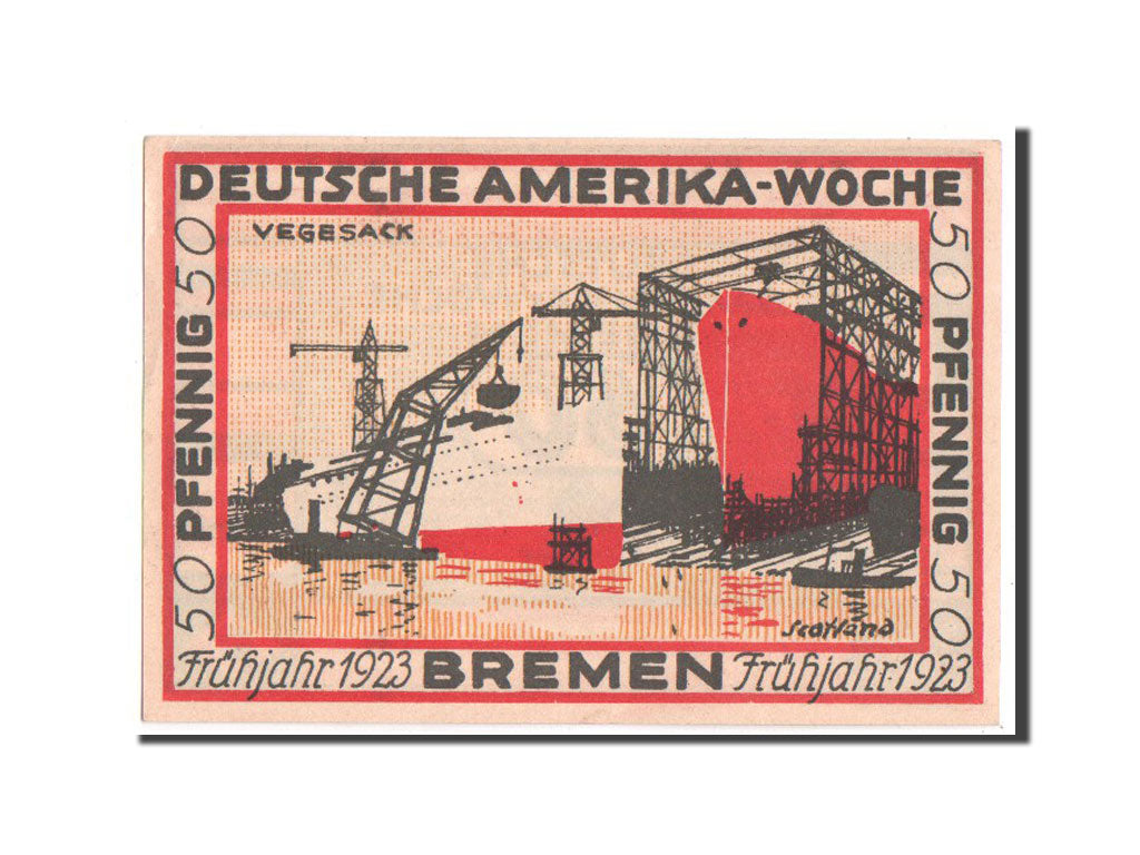 Banknote, Germany, Bremen Deutsche Amerika Woche, 50 Pfennig, 1923, UNC(63)