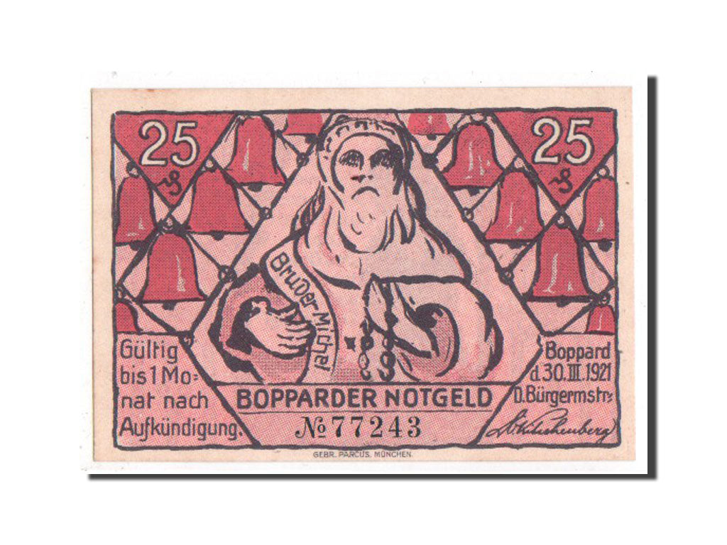 Banknote, Germany, Boppard, 25 Pfennig, 1921, UNC(65-70), Mehl:142.2a
