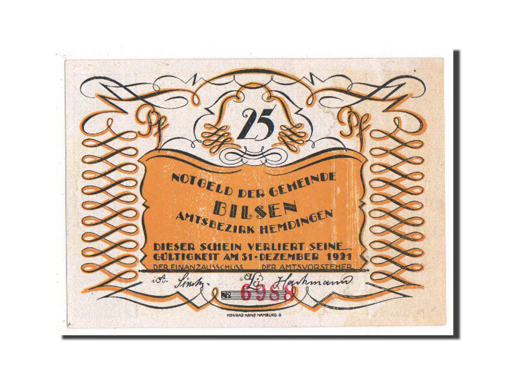 Banknote, Germany, Bilsen, 25 Pfennig, 1921, UNC(63), Mehl:105.1