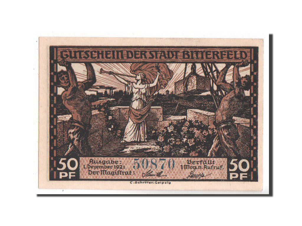 Banknote, Germany, Bitterfeld Stadt, 50 Pfennig, 1921, UNC(65-70), Mehl:111.3