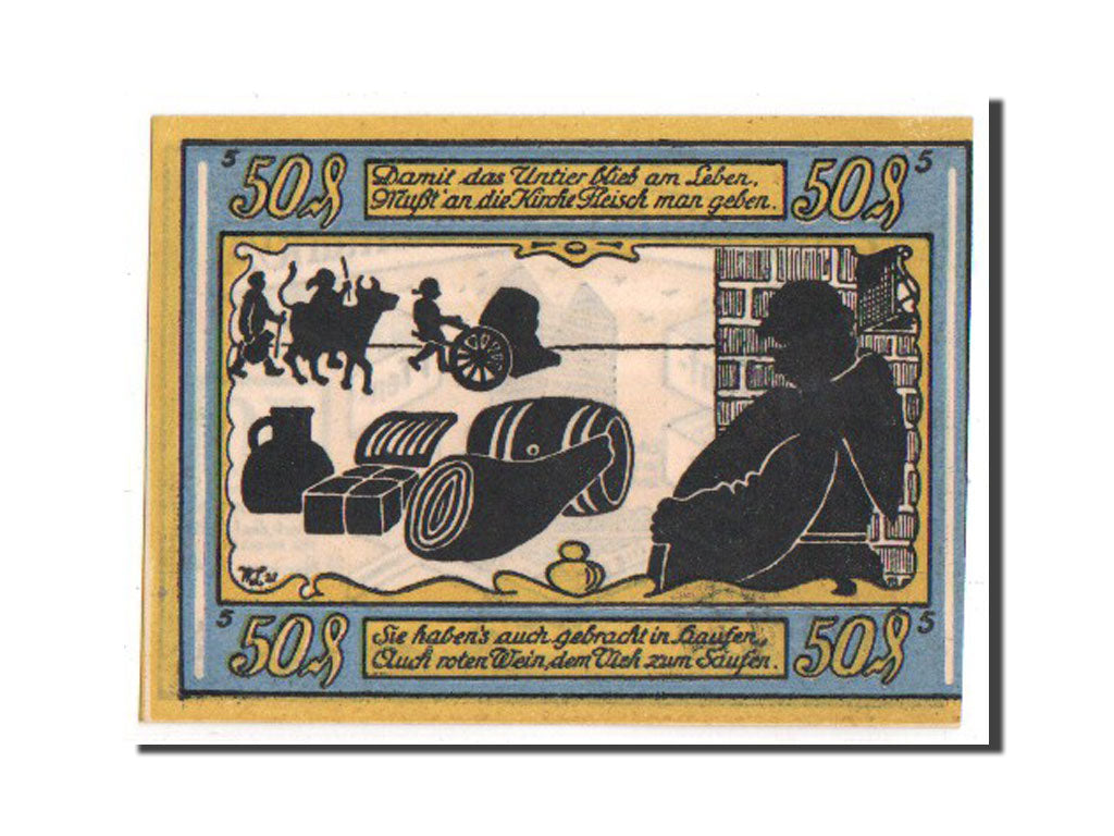 Banknote, Germany, Provinz Sachsen, 50 Pfennig, 1921, UNC(63), Mehl:109.1