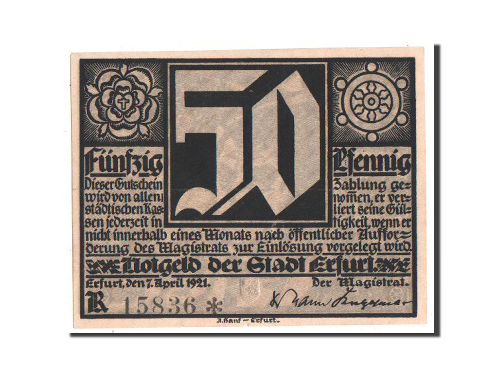 Banknote, Germany, Provinz Sachsen, Thüringischer Teil, 50 Pfennig, 1921