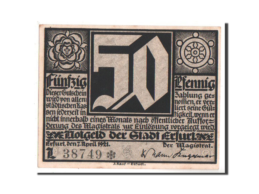 Banknote, Germany, Provinz Sachsen, Thüringischer Teil, 50 Pfennig, 1921