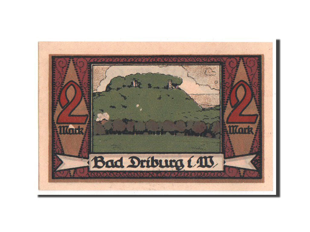 Banknote, Germany, Driburg Bad, 2 Mark, 1921, 1921-09-01, UNC(65-70)