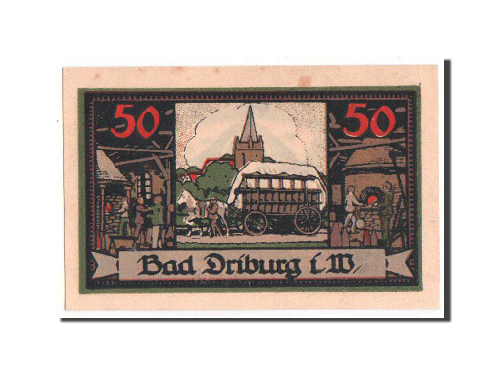Banknote, Germany, Driburg Bad, 50 Pfennig, 1921, 1921-09-01, UNC(65-70)