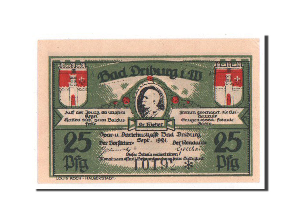 Banknote, Germany, Driburg Bad, 25 Pfennig, 1921, 1921-09-01, UNC(63)