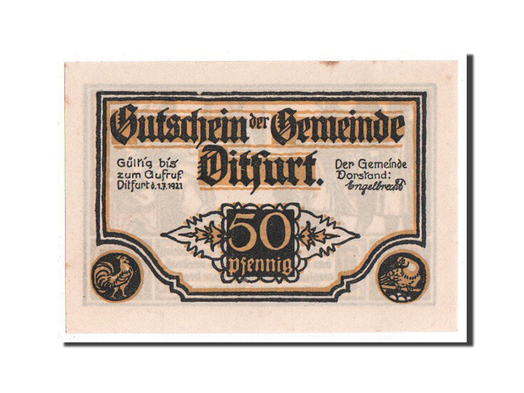 Banknote, Germany, Ditfurt Gemeinde, 50 Pfennig, 1922, UNC(63), Mehl:275.2